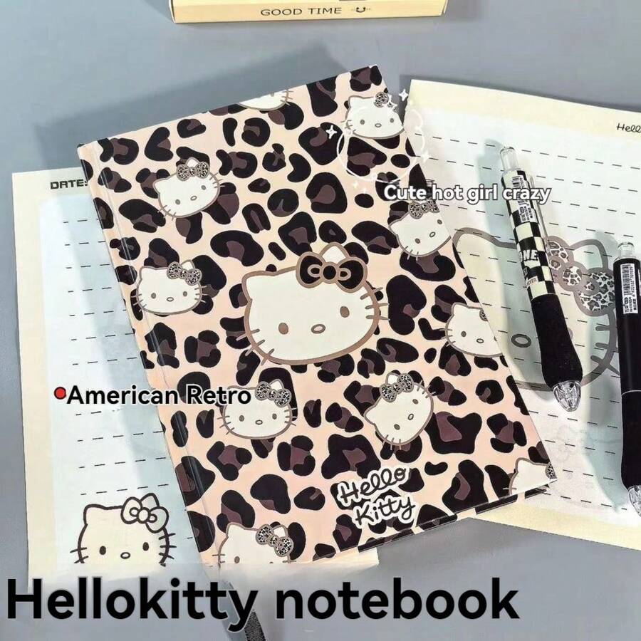 Sanrio Sanrio Hello Kitty Twarda oprawa Notatnik, Estetyczny projekt USA, Gruby Dziennik Ucznia Książka, Powrót do Szkoły