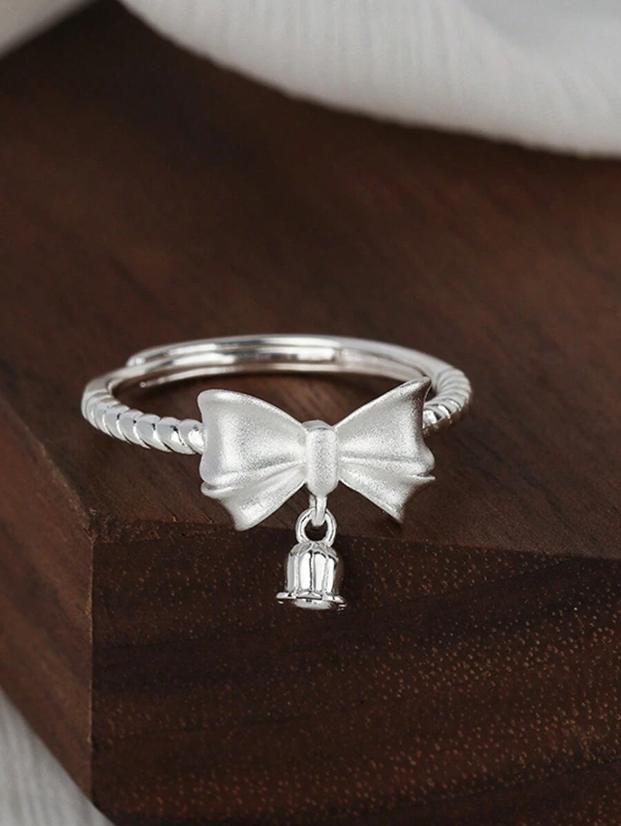 1 Stück Vielseitiger, eleganter Ring mit Blumen-Schmetterling und Maiglöckchenmotiv, verstellbares Band mit mattem Finish