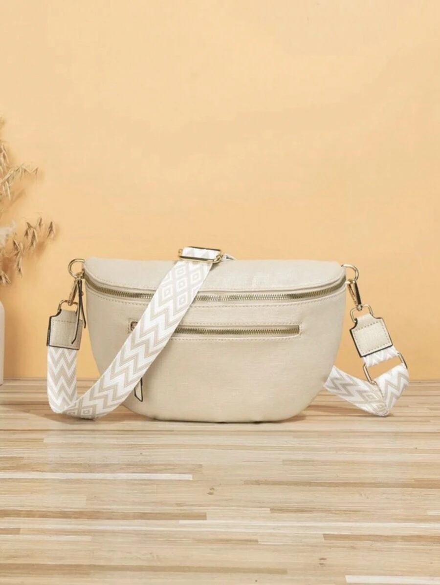 Sac banane casual pour femmes, sac banane vintage en PU, sac de poitrine de voyage à poches multiples pour l'extérieur