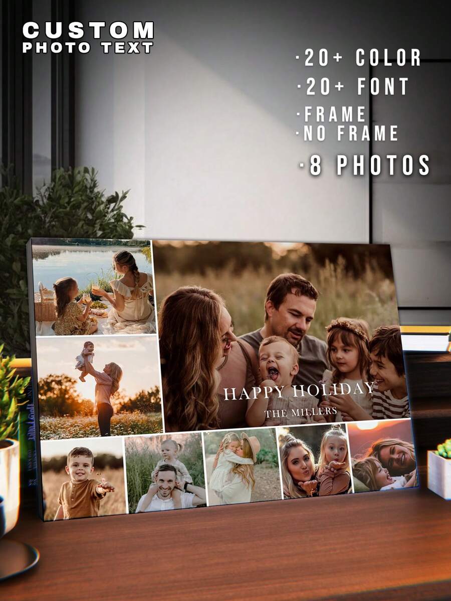1 pièce Impression de photos personnalisées sur canevas - Impressions sur canevas avec vos photos sur un art mural personnalisé pour la chambre, le salon, le mariage, le bébé, l'animal de compagnie, la famille, l'amour, le couple, l'ami, l'image, la photo, l'art mural encadré
