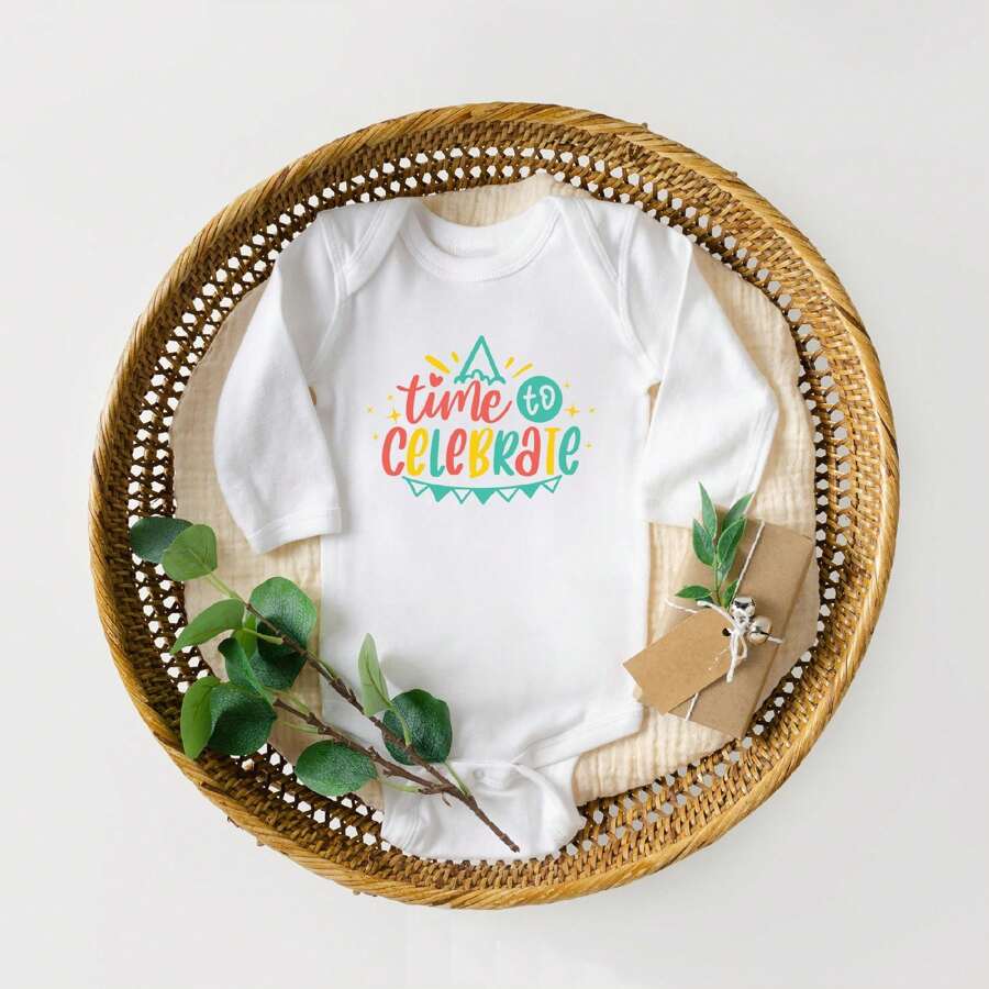 Time To Celebrate | Baby Graphic Long Sleeve Bodysuit