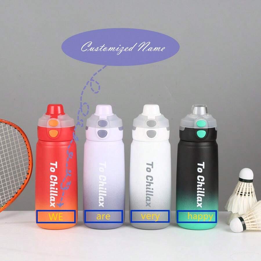 21 Ounces Double-Lid Highly Attractive Gradient Color Sports Water Cup Large-Capacity Bounce Cup Portable Water Cup Double-Layer Insulated Cup Cycling Leisure Outdoor Hiking Mountaineering Water Bottle Customized 1 Pack