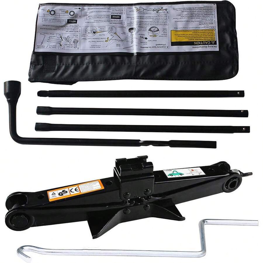 Truck Spare Tire Repair Tool Kit For Chevrolet GMC Silverado Sierra 1500 2500 3500 (2000-2014) With Scissor Jack 2 Ton Capacity With Speed Handle With Tire Lug Nut, Jack Hook, Extension Segments