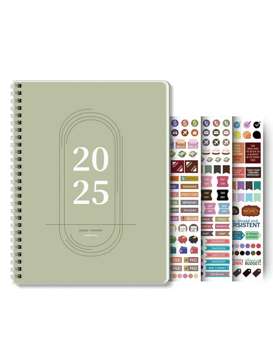 Agenda mensuel 2025 - 1 an, agenda mensuel 9"*7", bloc-notes pour liste de tâches pour femmes ou hommes - Organisateur facile pour booster votre productivité