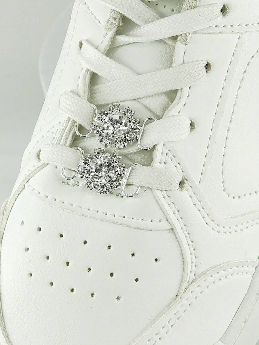 2 Peças Decorações Elegantes de Sapato em Liga Oca com Brilhantes Rhinestones e Pérolas Artificiais, Adequadas para Botas e Tênis