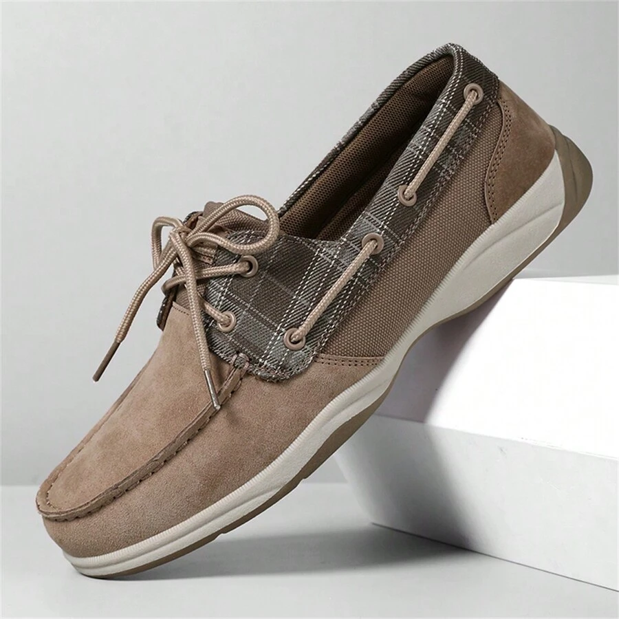 YOLOVSHO Men's Plus Size Luxury Boat Loafers - Premium Leather, Breathable & Wear-Resistant Slip-On Shoes With Soft Insoles For Outdoor Walking | Casual Style For All Seasons