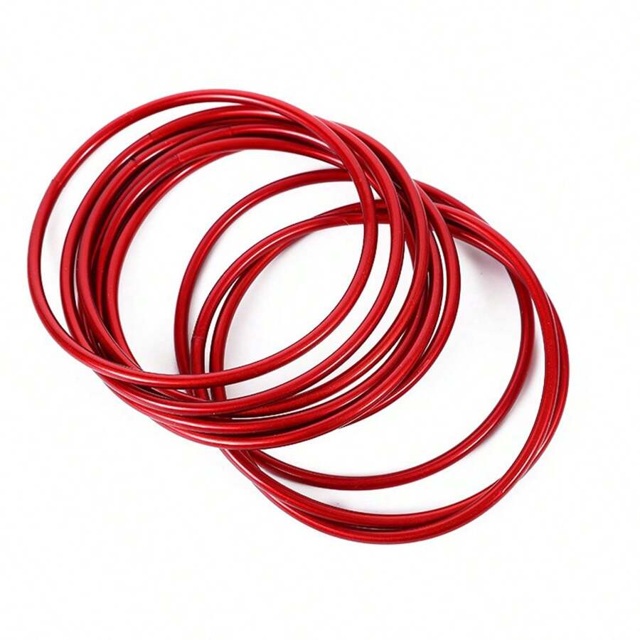 10 Stücke/Set Bohemian Mehrschicht Ultraflach PVC 3mm Armband Set, farbiges Ring Ketten Armband, geeignet für Frauen Hochzeitsfeier