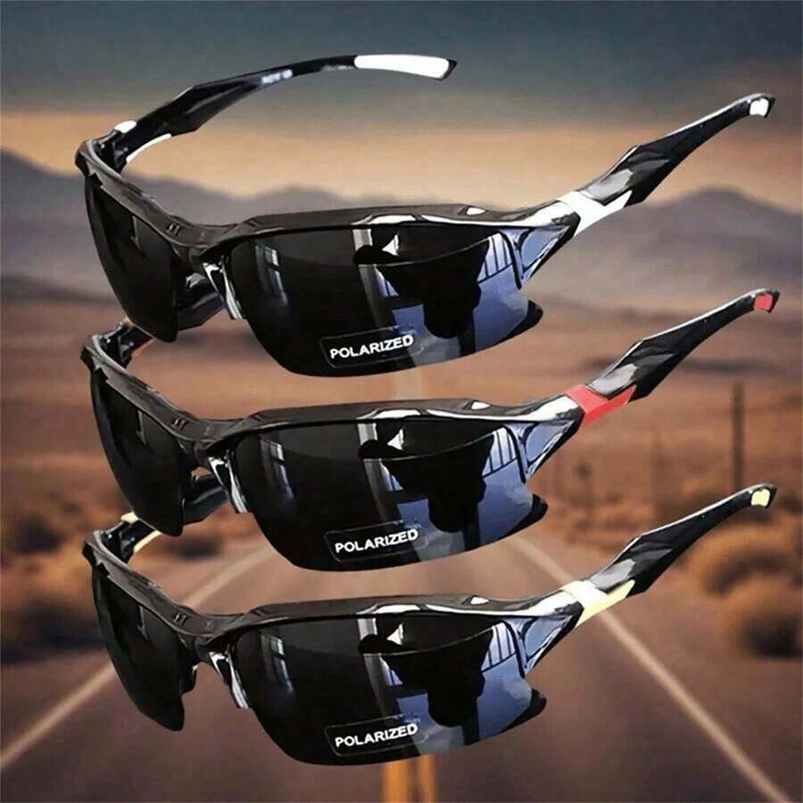 Gafas de sol deportivas y de moda polarizadas para hombres, para ciclismo, correr, pesca al aire libre, ligeras y con protección ocular casual para Halloween