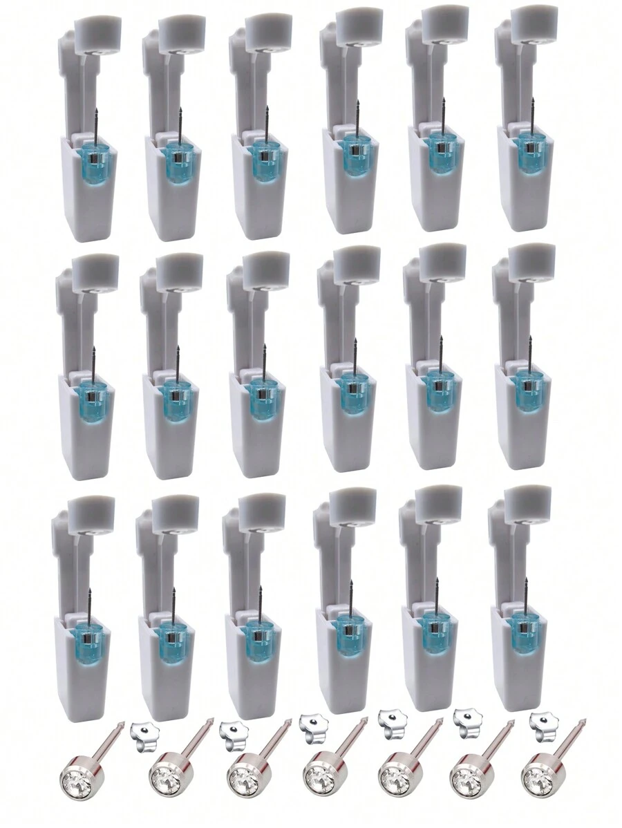 1-24 pièces/set kit de pistolet de perçage d'oreille stérile et jetable, outil de perçage d'oreille de sécurité, outil de perçage de bijoux pour le corps