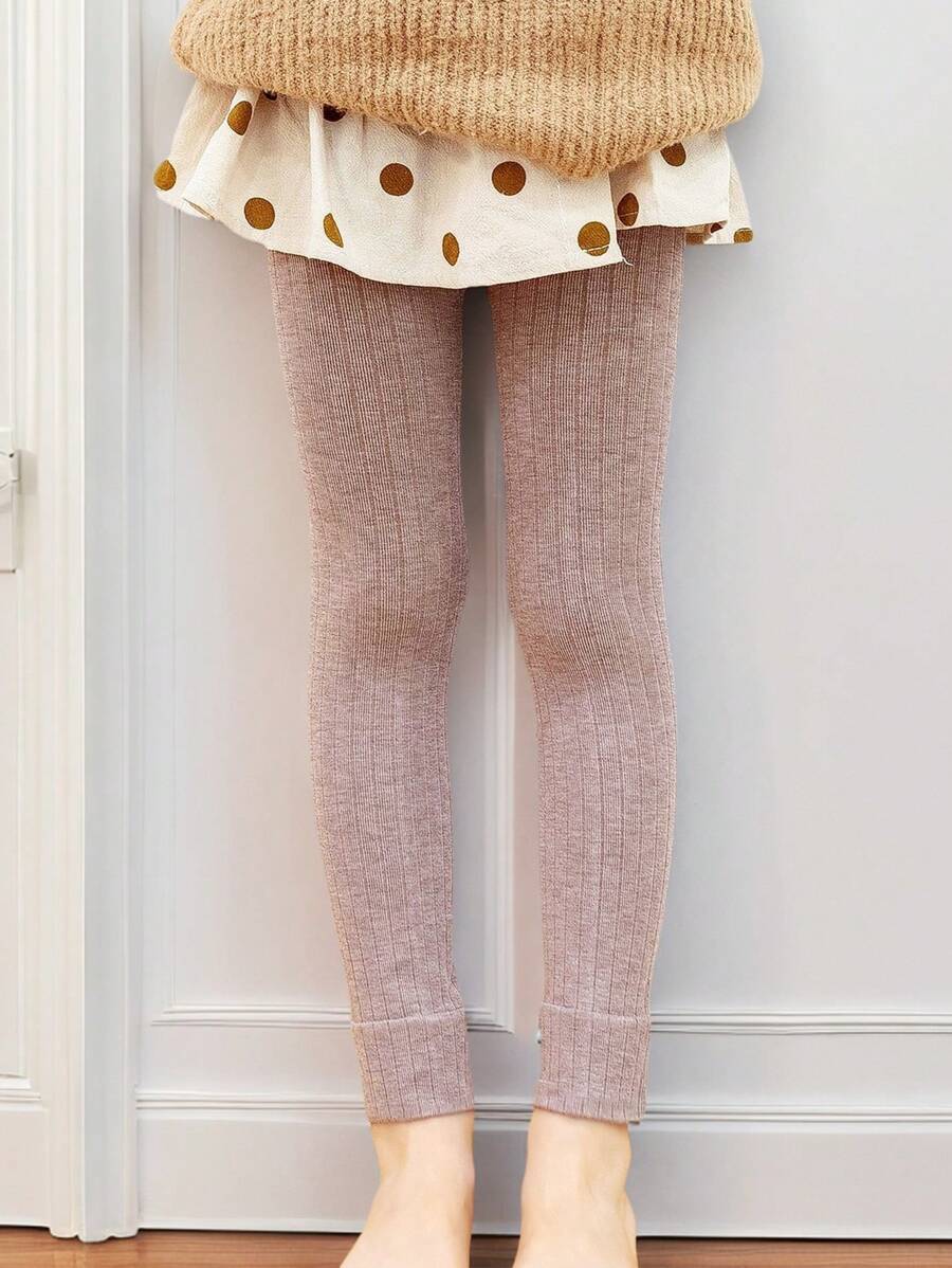 1pc Kid's High Elasticity High Waist Patterned Leggings, Capri Skinny Pants