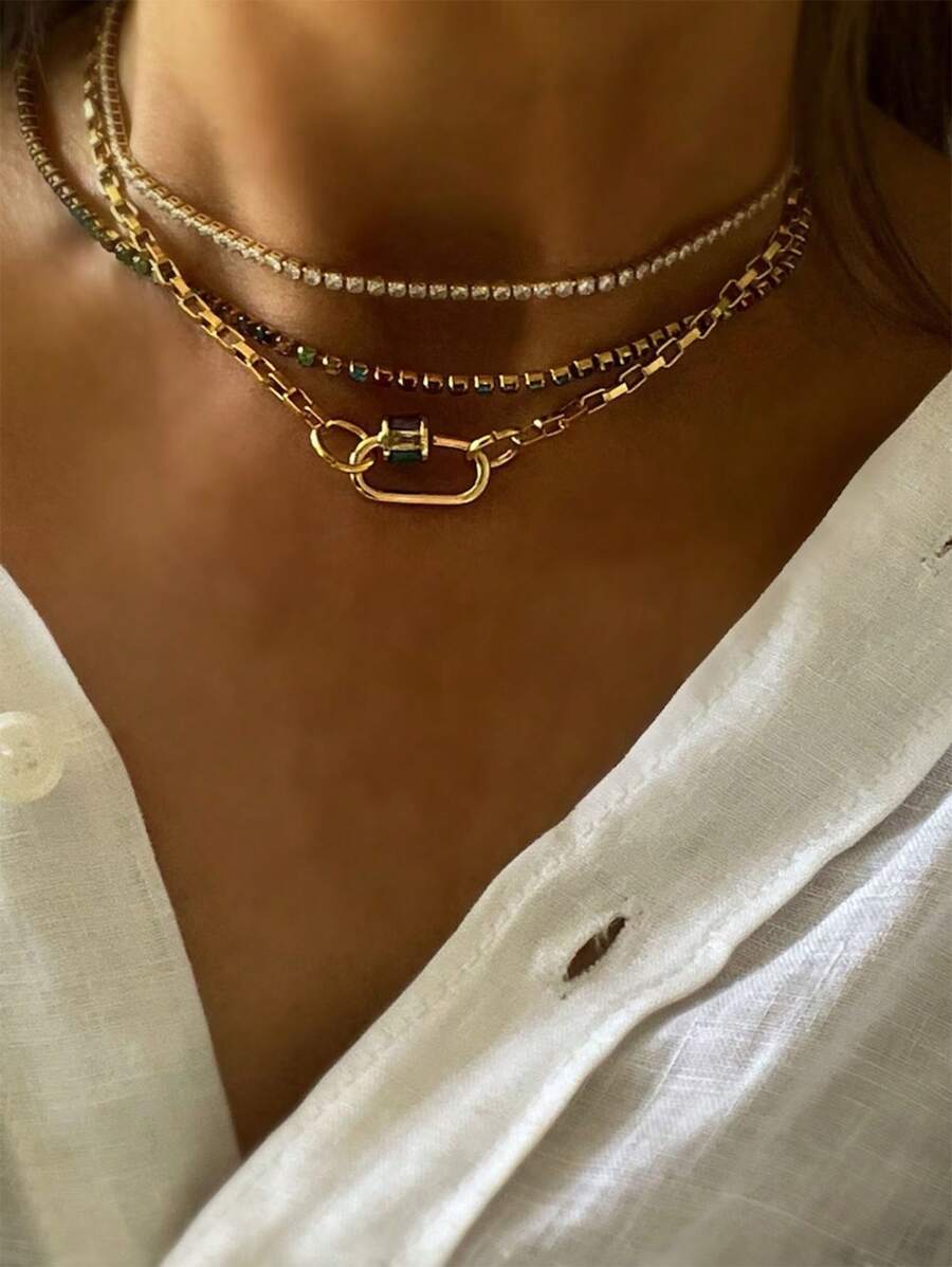 STYLEVER 1Pc Women's Diamond And Pearl Necklace Is A Suitable Holiday Gift