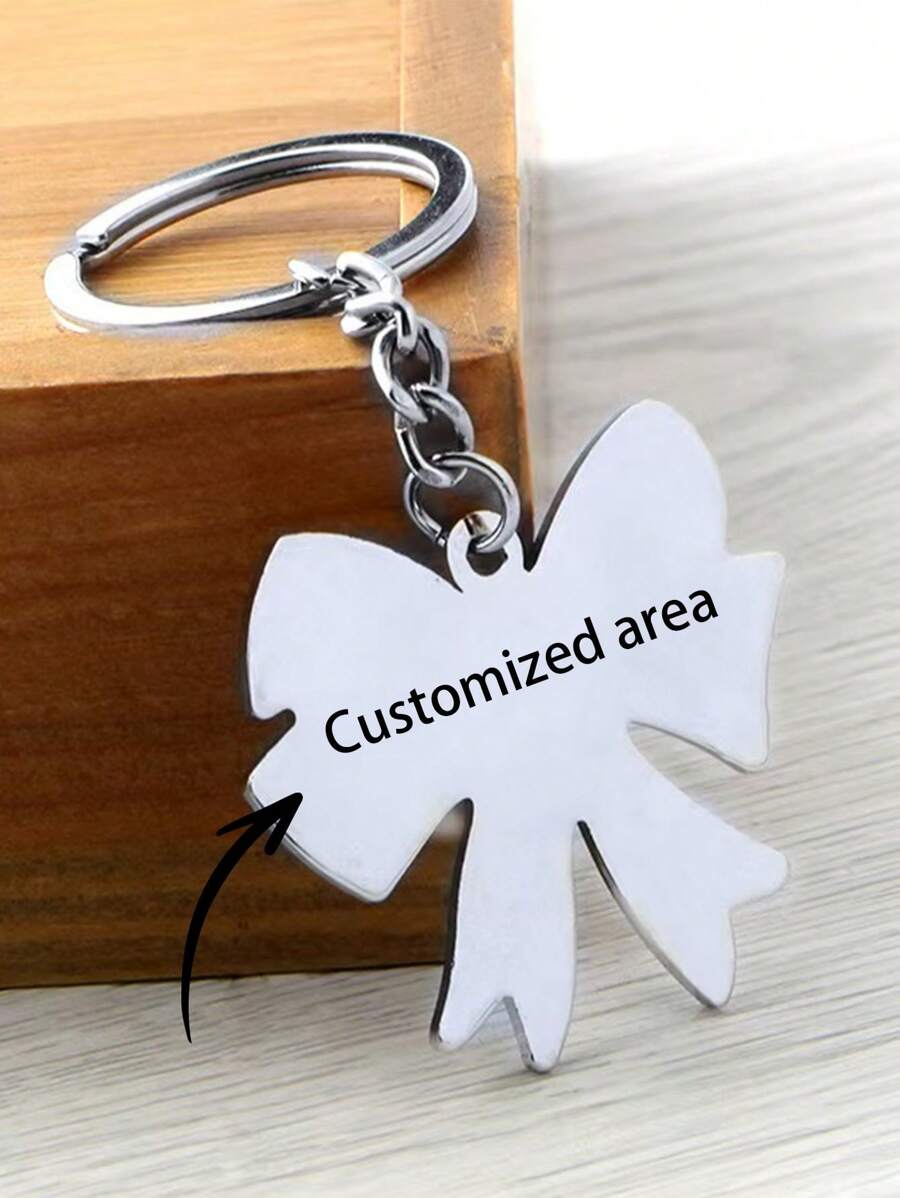 1PC Cute Bow Keychain Reverse Can Be Customized Name To Give Girls Gifts Moved To Cry
