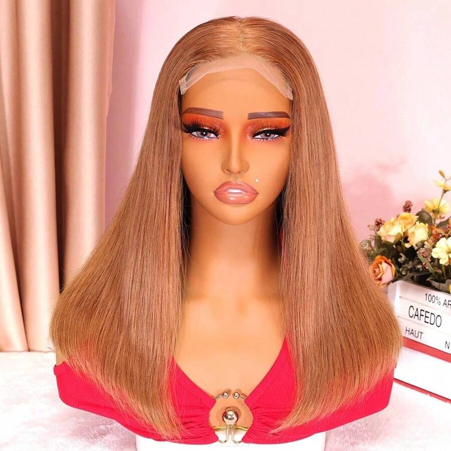 Honey Blonde Bob Wig Human Hair Density Hd Transparent X Hd Lace