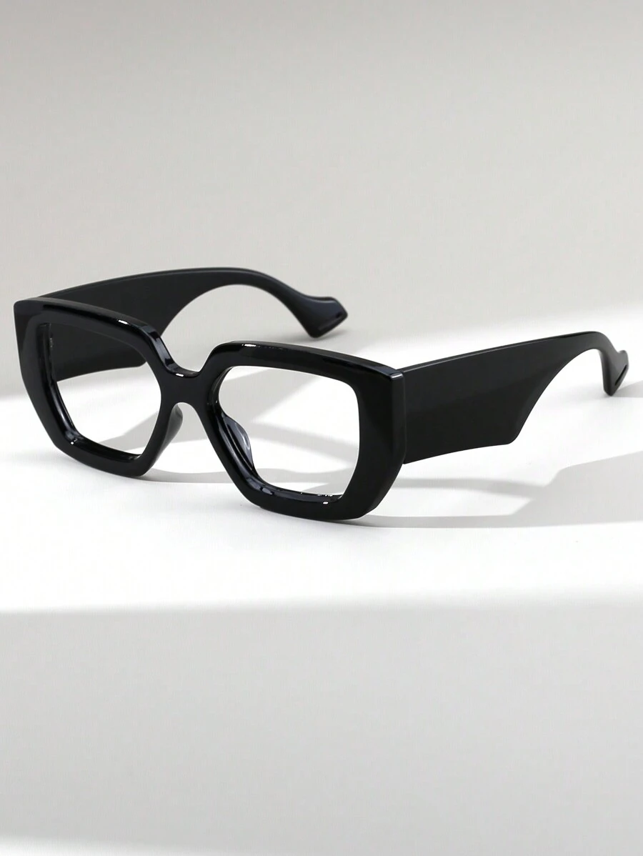 1 pièce Lunettes carrées vintage imprimé léopard pour femmes, sans ordonnance, convient comme accessoire quotidien, pour le shopping, la photographie