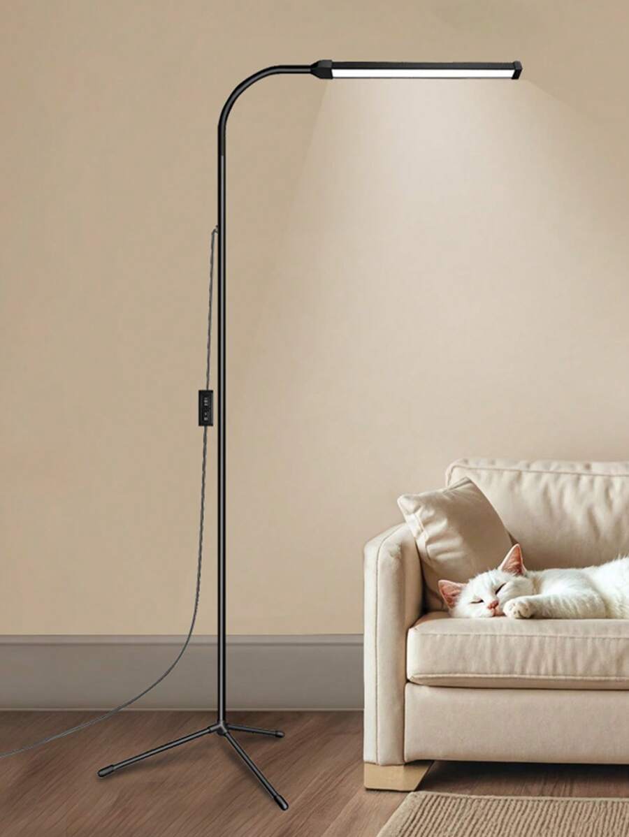 Lampada da terra a LED luminosa - temperatura del colore regolabile e luminosità dimmerabile, lampade da terra moderne, luce da lavoro regolabile in altezza a collo di cigno con USB, per lettura, ufficio, soggiorno, camera da letto, estensione ciglia, centro benessere viso, salone e make-up