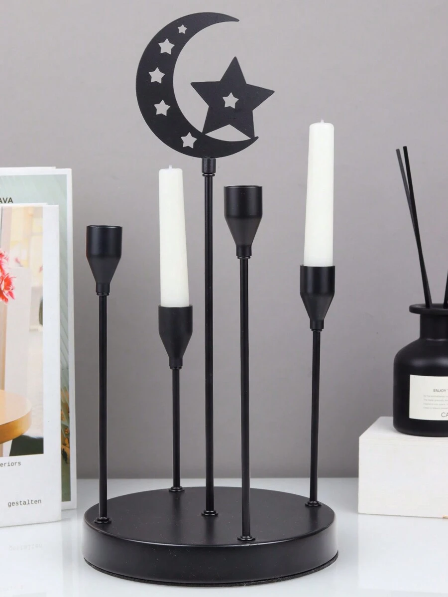 1pc Luxury Ramadan Candlestick Nordic Retro Romantic Table Candle Dinner Props Home Decoration Accessories, Dining Table Coffee Table Living Room Desktop Decoration, Tree Candlestick Decoration, Wedding Decoration Ramadan Decoration