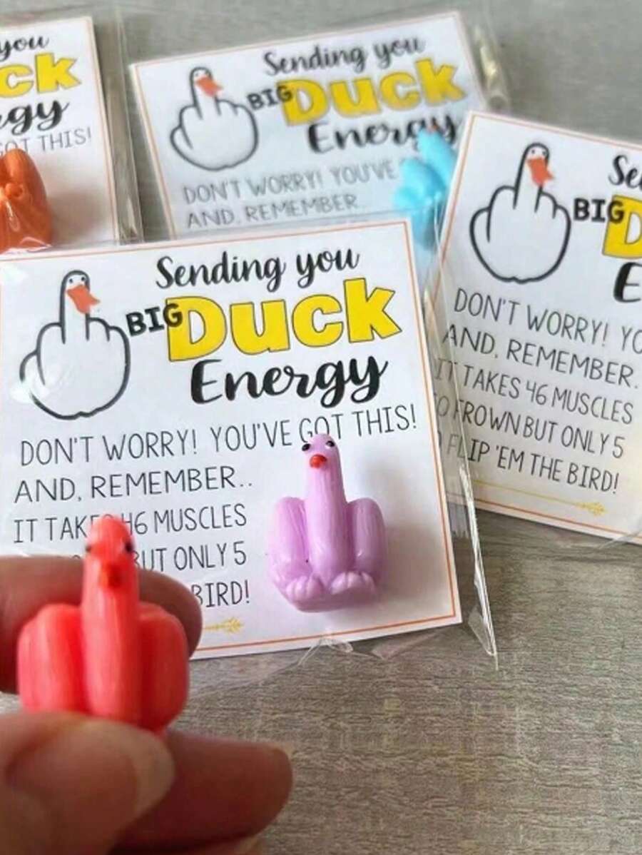 1pc Mini Middle Finger Duck Card Gift Christmas Halloween Decoration Handmade Gift Bag For Loved Ones And Friends