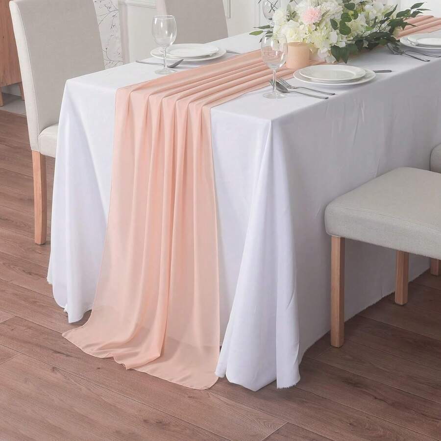 1 pieza Mantel de gasa transparente, mantel vaporoso, mantel romántico para decoración de mesa de boda