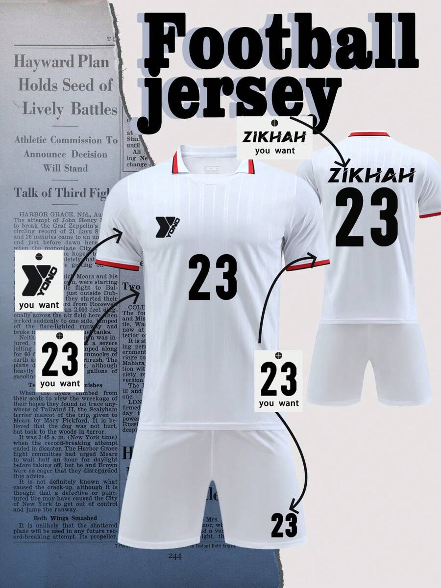 "2024-2025 Customizable AC Milan-Inspired Men's Football Kit - Personalized Jersey And Shorts Set, Home Design Style".Customizable Logo, Number, And Text Content