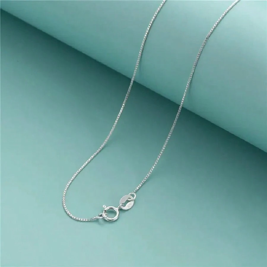 1pc 925 Sterling Silver Simple Chain Necklace, A Fashionable Jewelry Gift For Girls.