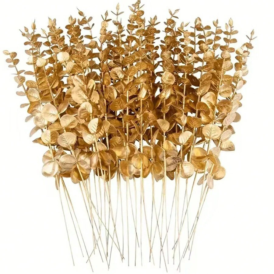 10pcs Artificial Money Tree Leaves, Fake Eucalyptus Stems, Artificial Plants For Home, Wedding, Flower Arrangement, Greenery Decor, Home Floral Decor