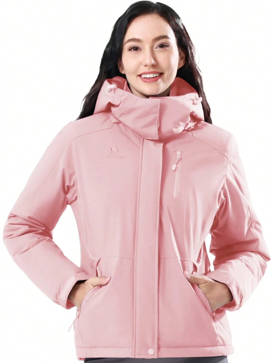 CAMEL CROWN Women's Waterproof Snow Ski Jakcet Fleece Warm Winter Coat Hooded Windproof Insulated Snowboarding Jacket