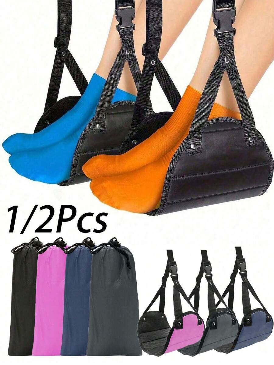 Footrest Office Feet Rest,Airplane Foot Rest Hanging Foot Hammock Simple Airplane Footrest,Portable Adjustable Strap(With Storage Bag), Foot Rest, Airplane Travel Footrest, Flight Leg Hammock Hanger Sling, Portable Travel Accessories Adjustable Height For Plane, Train, Office Bag For School School Accessories School Stuff