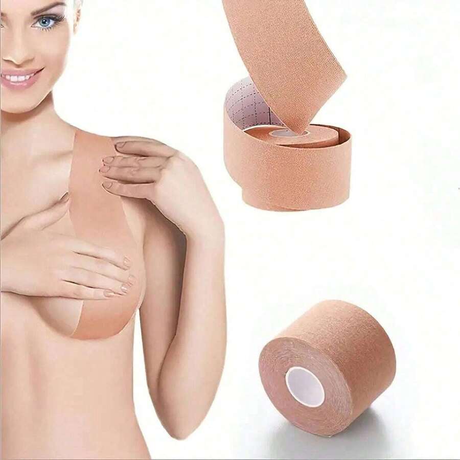 1 Stück Brustlifting-Tape zur Straffung Ihrer Brüste mit Körperklebeband & Petalen-Nippelabdecker-Set - atmungsaktives Brustlifting-Band für Cups A-E große Brüste!
