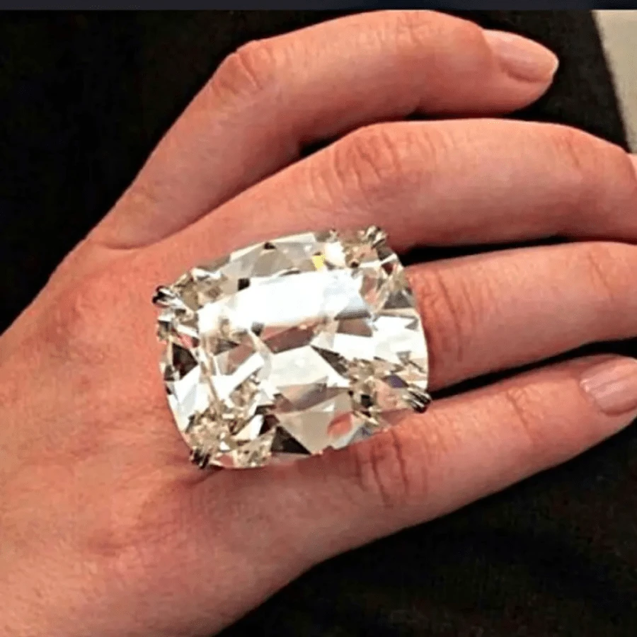 Exaggerated Ring Silver Plated Inlaid Large Square Zirconia Stunning Party Accessory Dazzling Jewelry For Female Proposal Ring