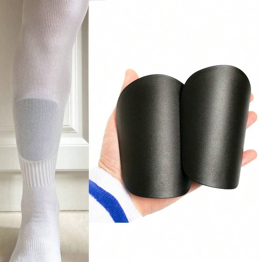 1 paio di parastinchi neri mini per calcio, imbottiture per protezione gambe per il calcio