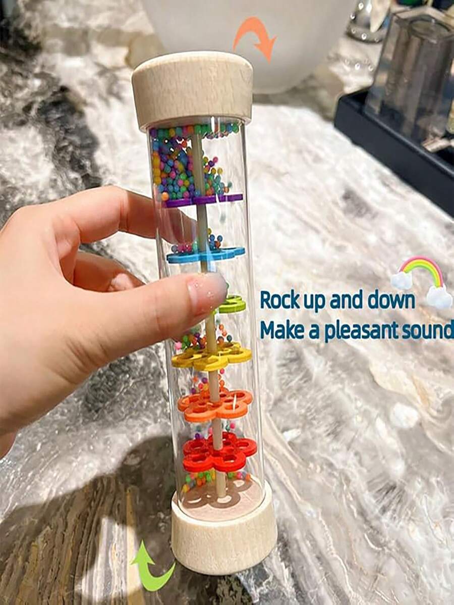 Houten regenmaker Montessori speelgoed, baby rammelaar sensorische ontwikkelings speelgoed, coördinatie en ritme regenstok baby speelgoed