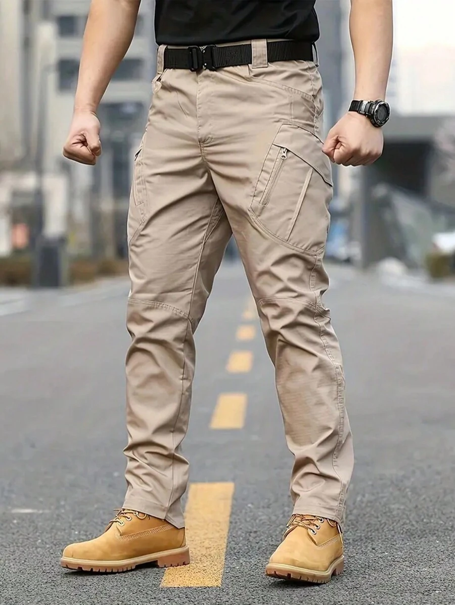Pantaloni cargo da uomo da esterno, pantaloni da trekking cargo per tutte le stagioni, con più tasche, resistenti all'acqua