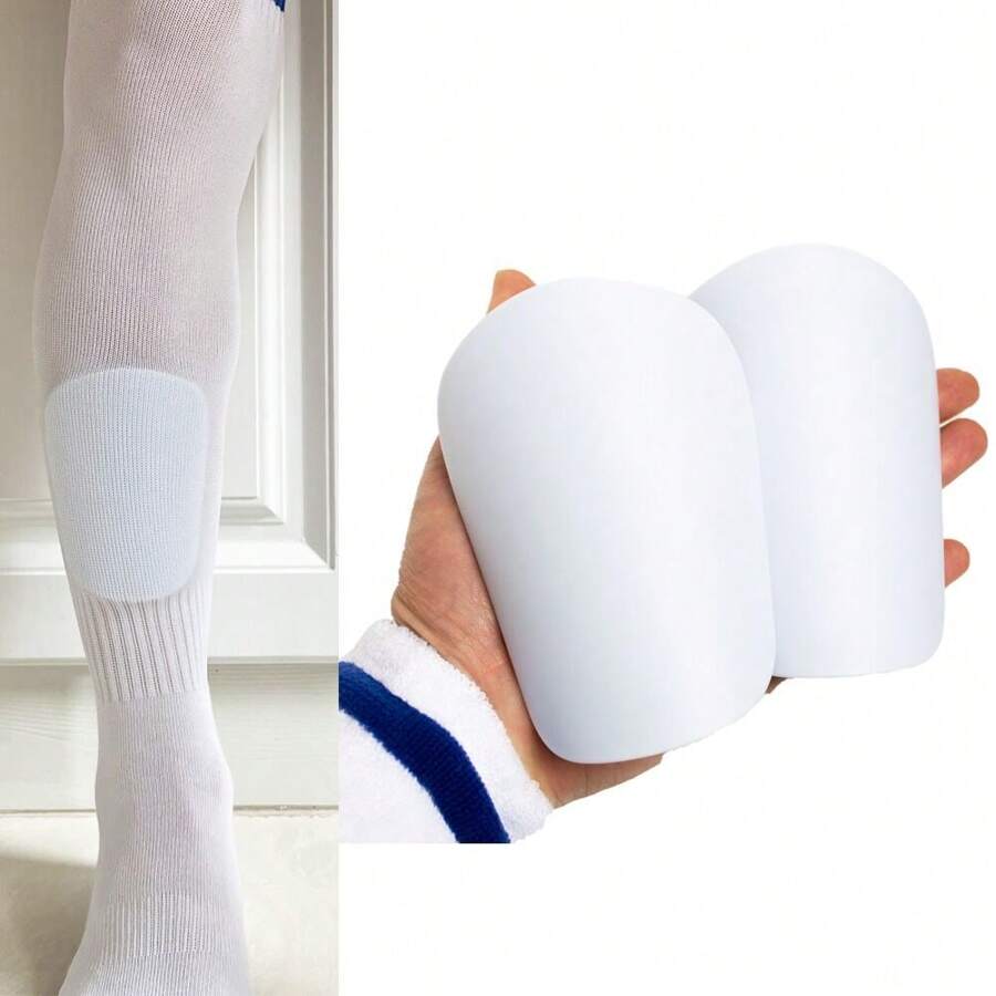 1 Paio Di Parastinchi Da Calcio Di Colore Bianco Mini, Accessori Di Protezione Delle Gambe Per Il Calcio