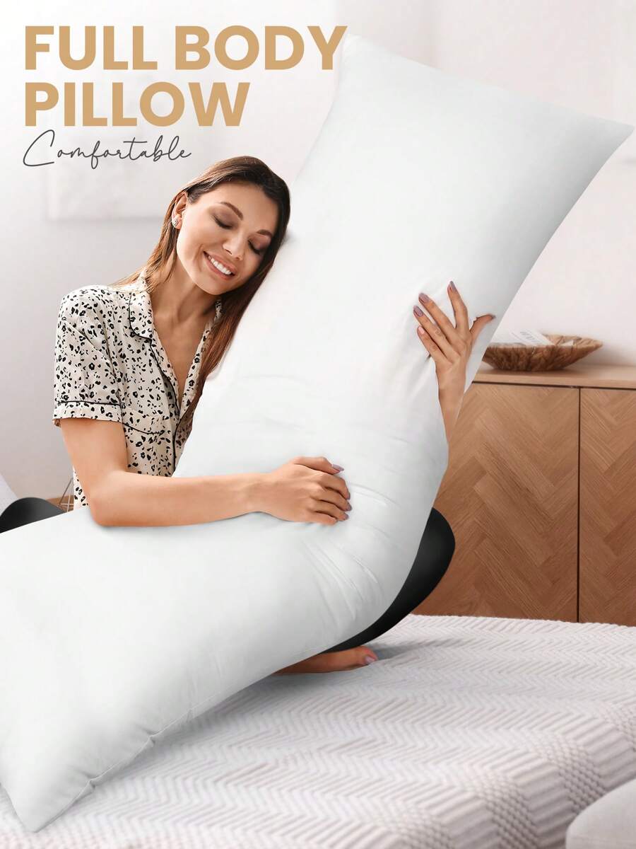 Utopia Bedding Oversized Body Pillow Throw Pillows ( 20 X 54 Inches ) For Sleeping - Fiber Filled Sleeping Pillow Insert For Side Resting Room Decor Home Decor White