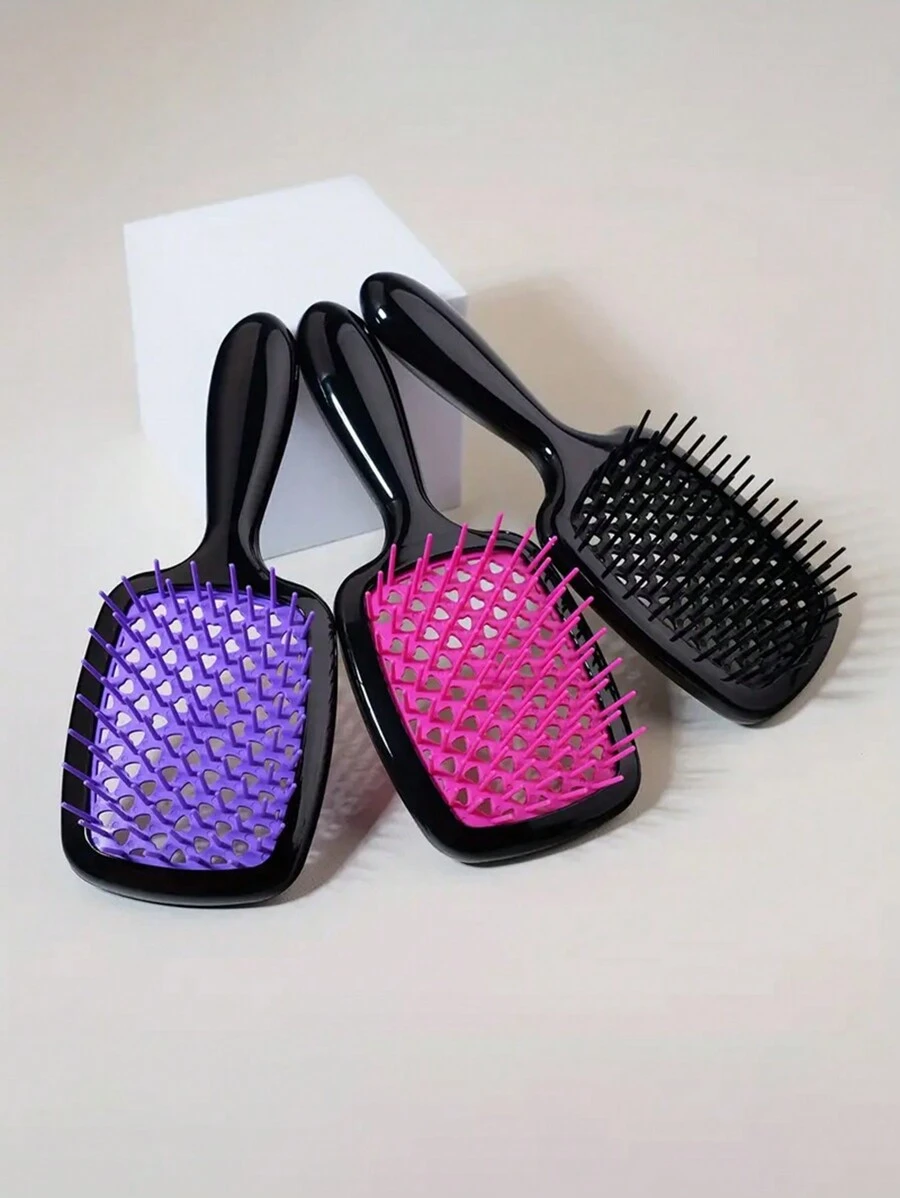 1pc Small Square Hollow Comb Honeycomb Grid Comb Smooth Hair Comb Wet And Dry Dual Use Hairdressing Comb Scalp Massage Fluffy Made Valentines