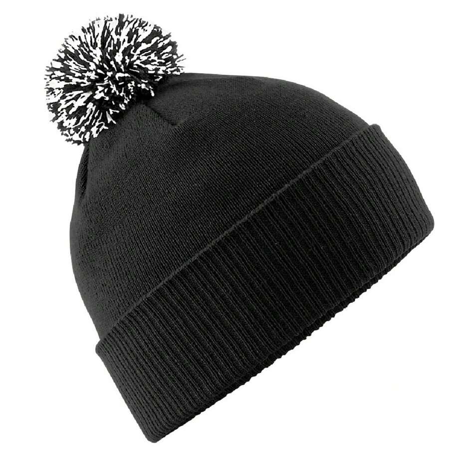 Beechfield Volwassenen Unisex Snowstar Beanie (Zwart/Wit)