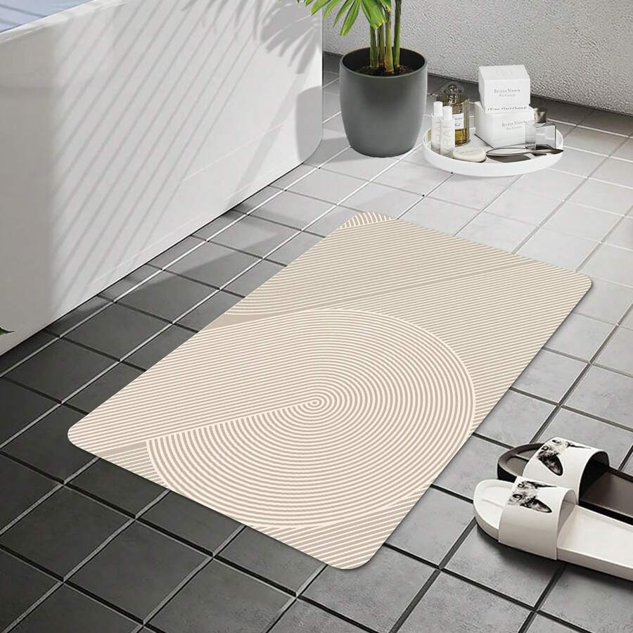 Quick Dry Bathroom Rug - Ultra Thin Bath Mat With Rubber Backing For Bathroom Floor - Washable, Non-Slip Shower Rug Fits Under Door - In Front Of Sink, Bathtub, Shower, Toilet Home Bathroom Decor Floor Carpet Outdoor Rug Door Mat Summer Bathroom Accessories Back To School