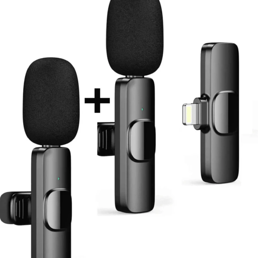 Kit 2 Microfone Duplo Profissional De Lapela Anti Ruído