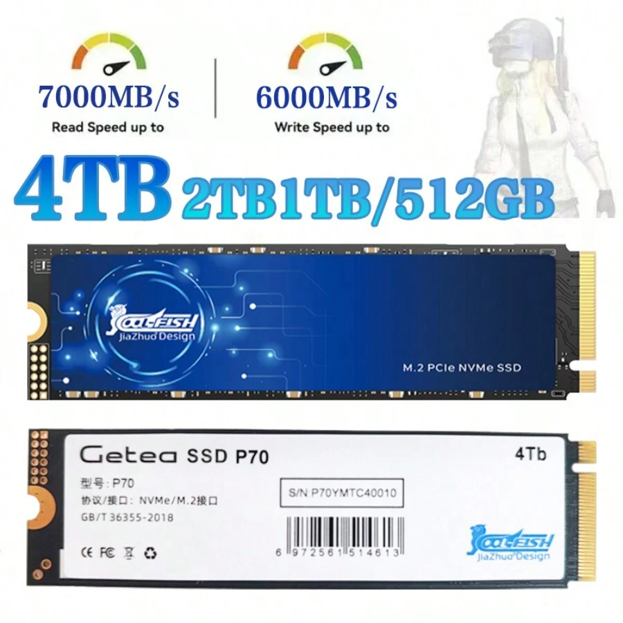 coolfish CoolFish SSD External Hard Drive 1T 2T 4T 512G Pcle Gen4*4 NVME M.2 Solid State Flash USB Drive Type-C For Laptop