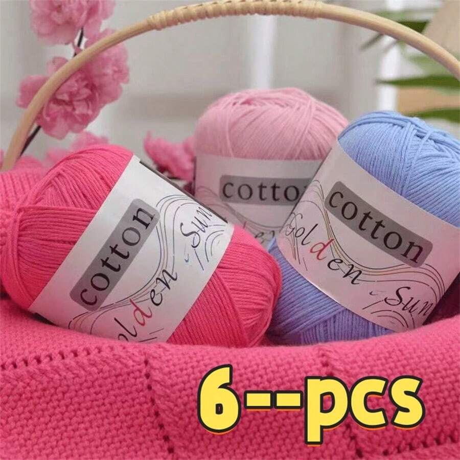 6pcs/Bundle Yarn, 50g, 120m (4727.4in), Suitable For Knitting Sweaters, Blankets, Hats, Socks, Scarves, Crochet Shoes, Bags - White