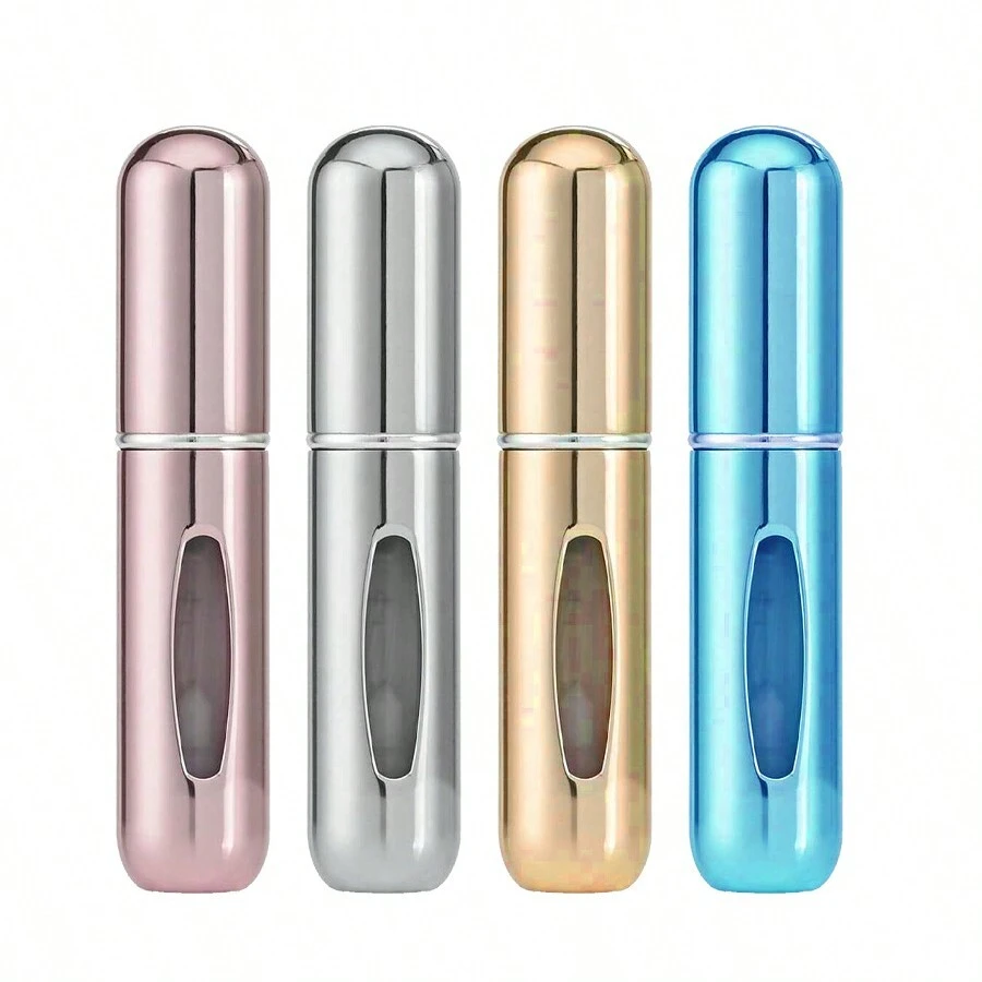 4pcs 5ml Portable Refillable Perfume Atomizer Spray Bottle Fragrance Pump With Travel Case