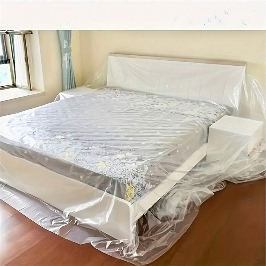 2 pièces Housses de rangement pour canapé en plastique, housse de relax transparente imperméable et anti-poussière, housse de canapé-lit 2 places pour protection des meubles lors du déménagement et du stockage, idéal pour les applications industrielles
