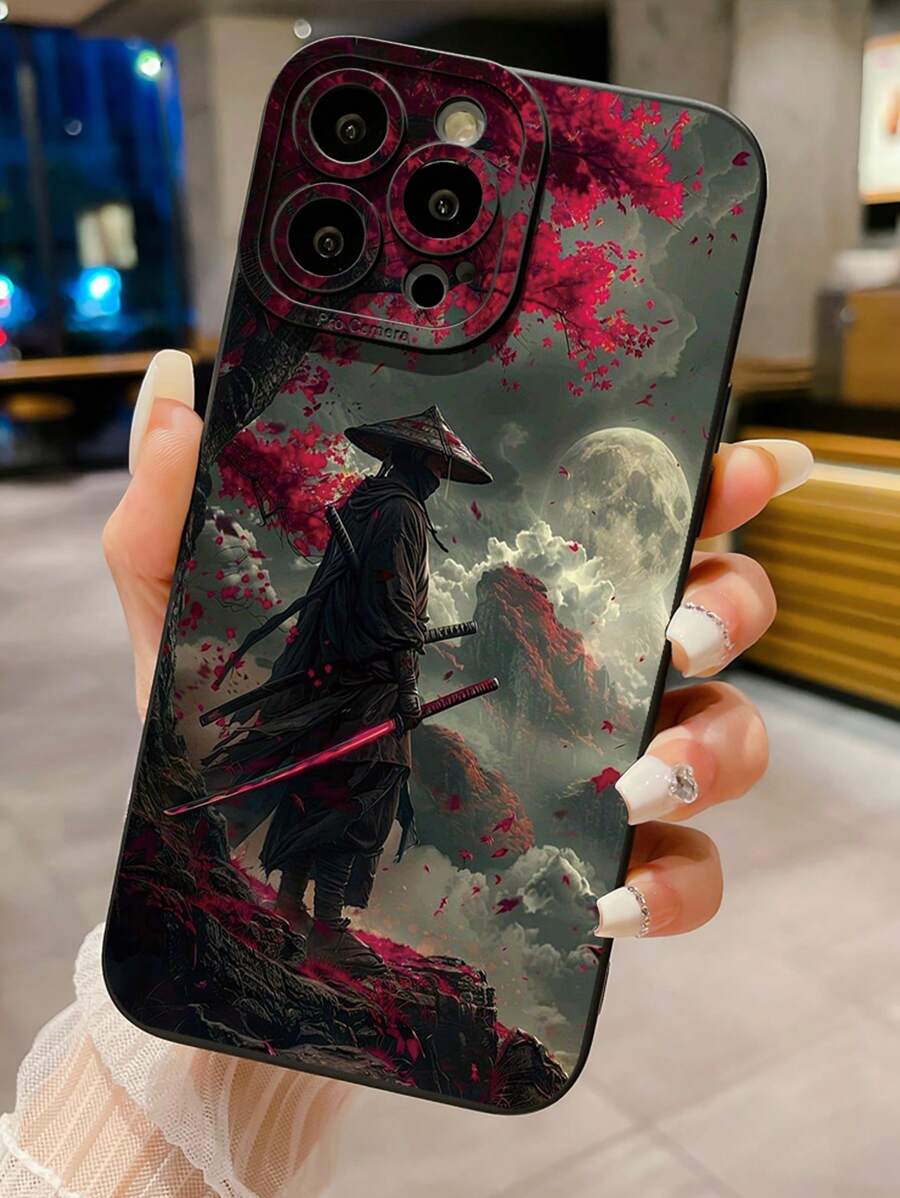 1 pièce Étui de protection pour téléphone compatible avec Apple, Galaxy, Infinix, Redmi, OPPO, VIVO, Realme avec chapeau de seau de samouraï