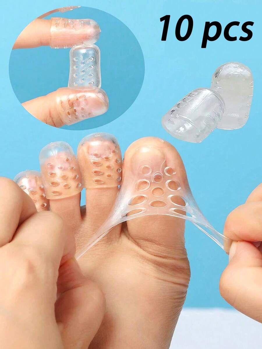 10pcs/20pcs Breathable And Comfortable Silicone Toe Protector, Toe Protection Separation, Anti-Abrasion And Anti-Sweat For Women Men Sneakers Shoes, Casual Shoes,White Shoes