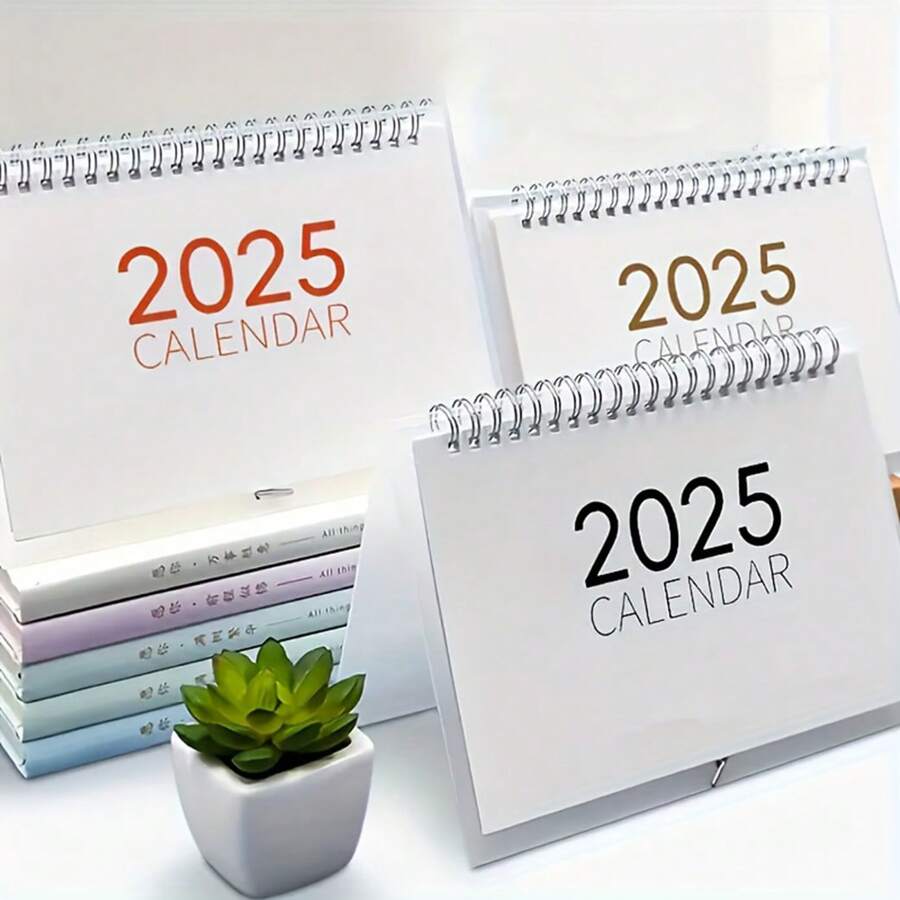 2025 Calendar Desktop Planner, With Large Grid Memo, Day View, Waterproof Cover, Office Supplies, Personal Organizer - A Great Gift Choice! Gifts Birthday Graduation