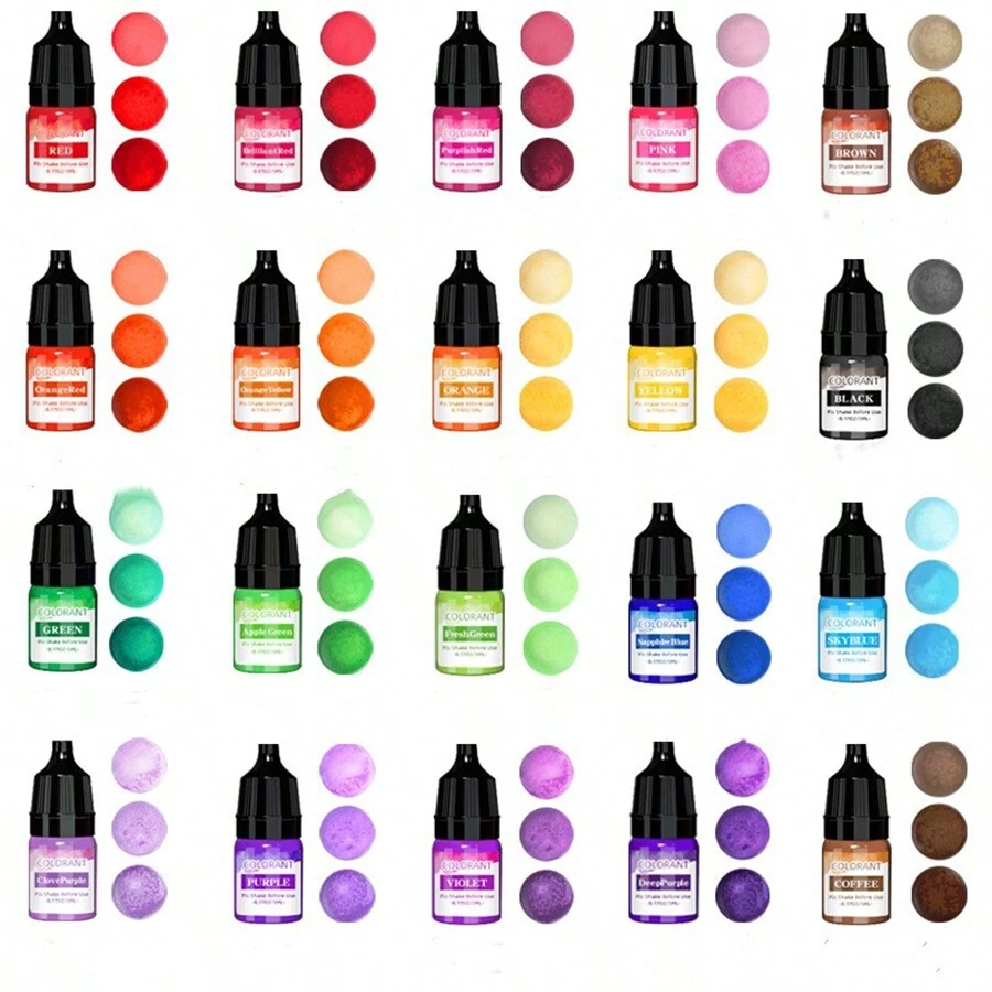 5ml 20-Color Concentrated Aroma Candle Wax Dye Set, DIY Handmade Candle Coloring Pigment Kit, Gift