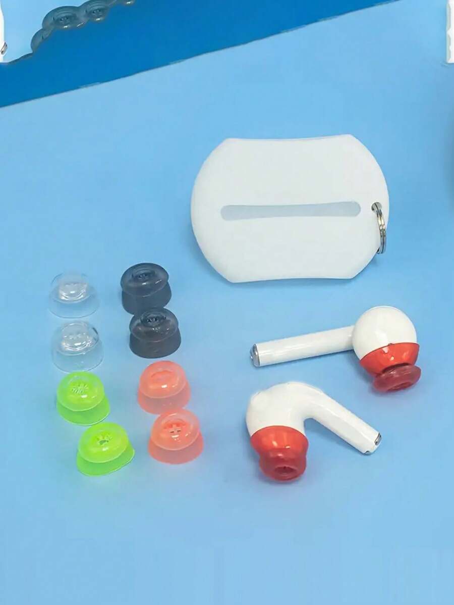 Transparent Jelly Earplugs Compatible With Apple Compatible With Airpods 1st/2nd Generation/3rd Generation Models, TPU Earplugs, Five Pairs + Storage Box,Travel Toiletry Bag Wash Bag Toiletry Travel Bag Makeup Storage Beach Beach Bag Vacation Holiday Essentials School Supplies Travel Essentials Ladies For College Dorm Bathroom