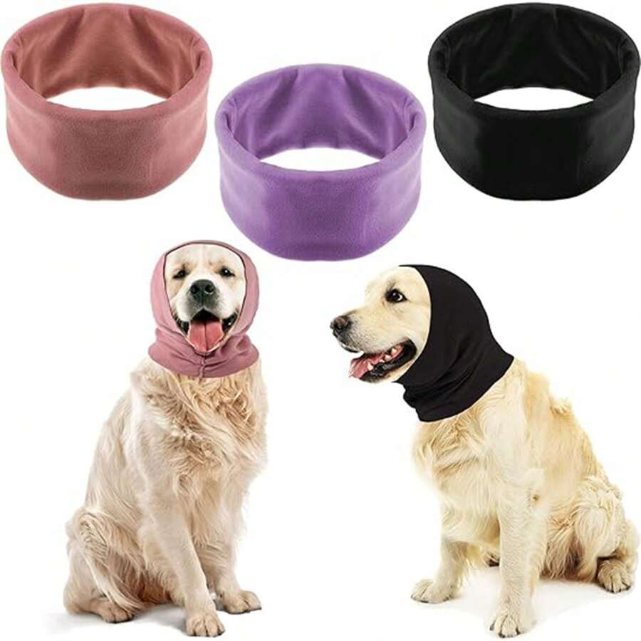 3-Piece Set Of Dog Ear Muffs, Noise Protection Cover, Hearing Pack, Ear Muffs, Winter Scarf