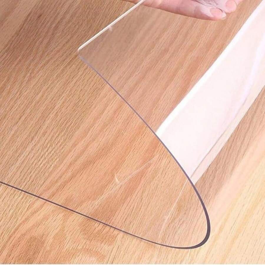 1 pièce de nappe transparente en PVC de 1,0 mm d'épaisseur, imperméable, résistante à la chaleur, film de protection pour surface de table, convient pour les maisons, les hôtels, les cuisines, les tables à thé, les nappes de maison