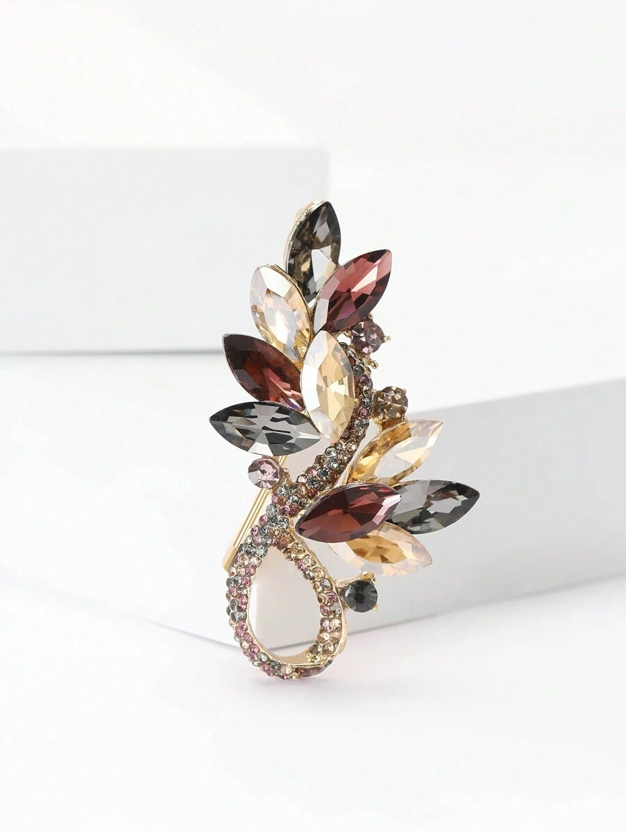 Cinza Café Roxo Cristal Trigo Orelha Broche Para Mulheres Homens Planta Pin Festa Banquete Jóias Presente Vestido Terno Pin Acessórios